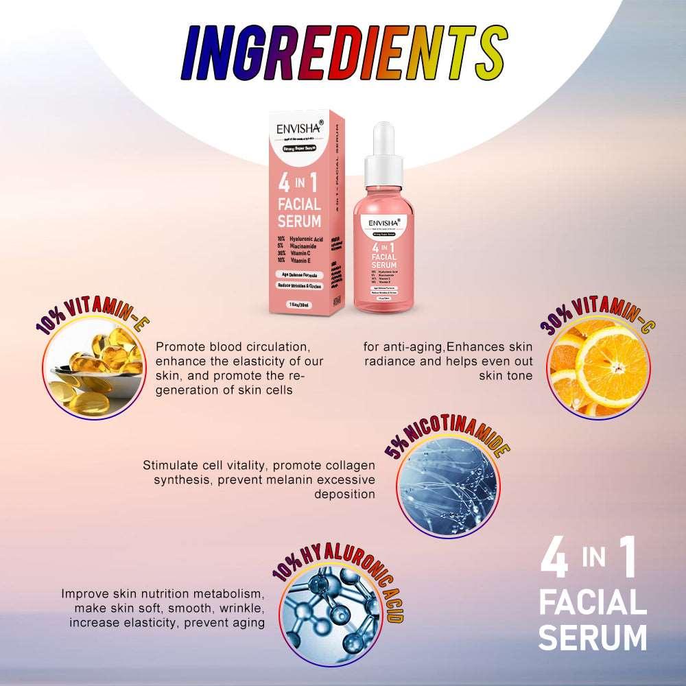 4-in-1 Vitamin C, E & Hyaluronic Acid Glow Serum