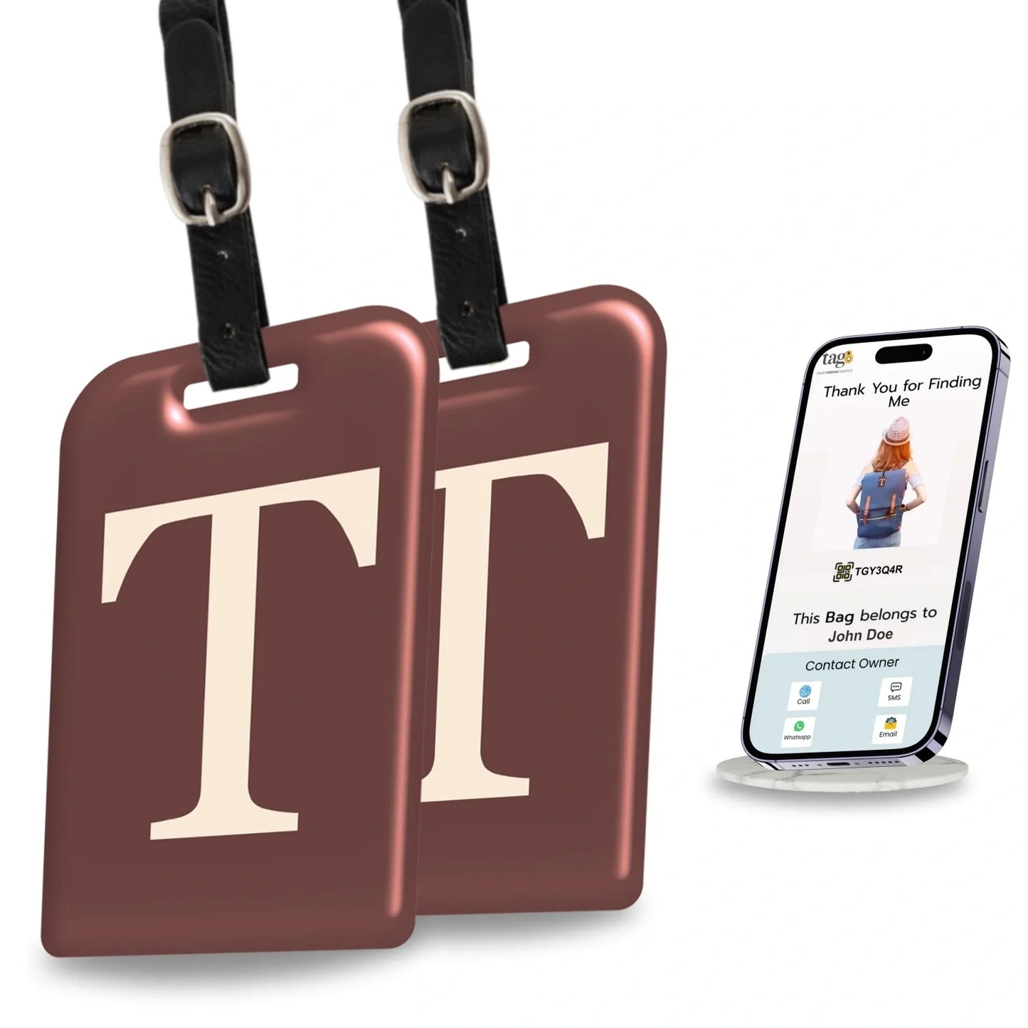 Initials Bag tag T  [pack 2]